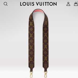 LOUIS VUITTON BANDOULIERE PINK ROSE BALLERINE LEATHER AND MONOGRAM CANVAS STRAP